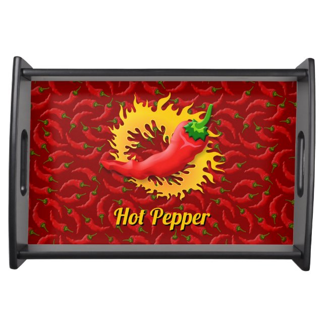 Pepper with Flame Serving Tray (Front)