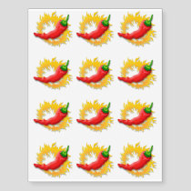 Pepper with flame temporary tattoos