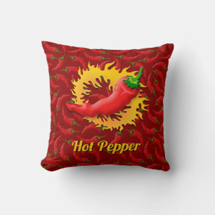 Pepper with Flame Throw Pillow