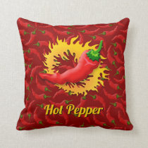 Pepper with Flame Throw Pillow