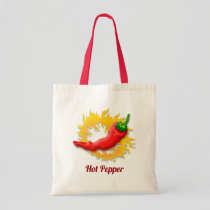 Pepper with Flame Tote Bag