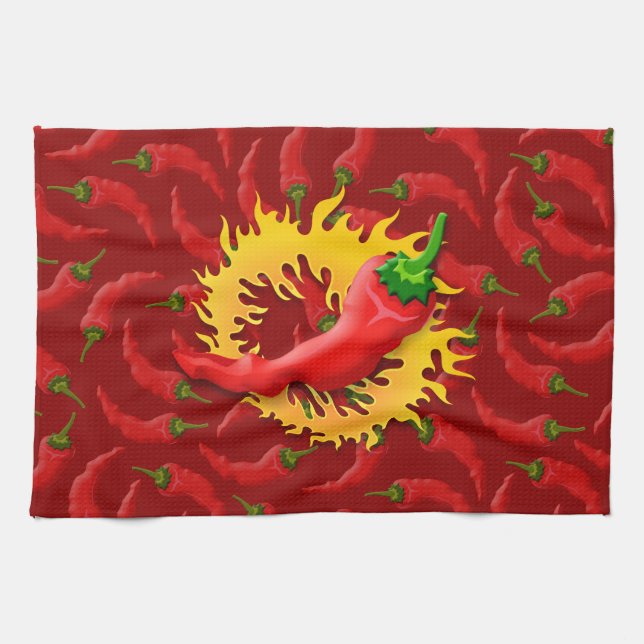 Pepper with flame towel (Horizontal)