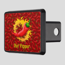 Pepper with Flame Trailer Hitch Cover