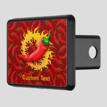 Pepper with Flame Trailer Hitch Cover