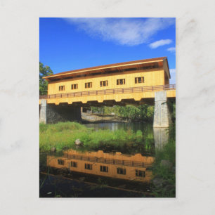 Pepperell MA New Covered Bridge River View Postcard