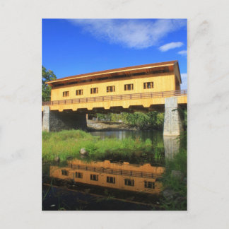 Pepperell MA New Covered Bridge River View Postcard