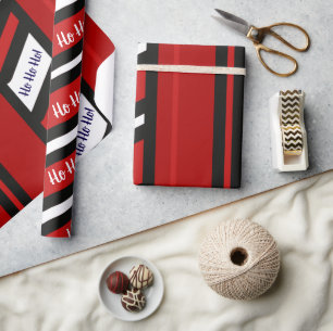 Peppermint Abstract Stripes Design 1 Ho Ho Ho! Wrapping Paper