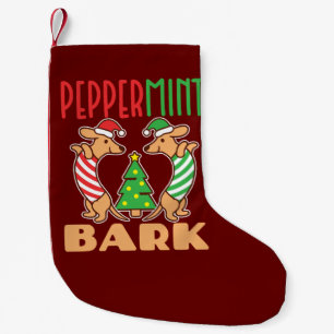 Peppermint Bark Christmas Dachshund Dog Small Christmas Stocking