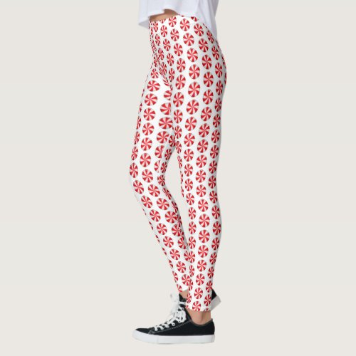 Peppermint Candies Christmas Leggings