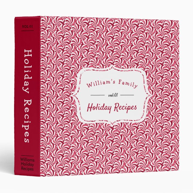 Peppermint Candies Christmas Recipes 3 Ring Binder (Front/Spine)