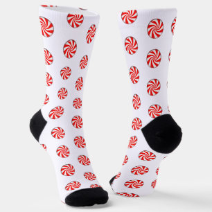 Peppermint Candies Christmas Socks