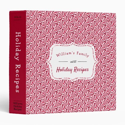 Peppermint Candies Red _ Christmas Recipes 3 Ring Binder
