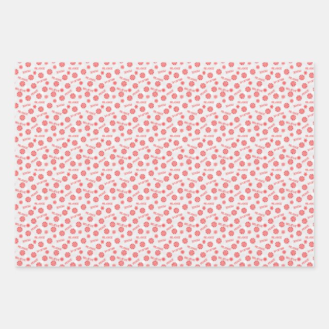 Peppermint candy and inspirational words wrapping paper sheets (Front)