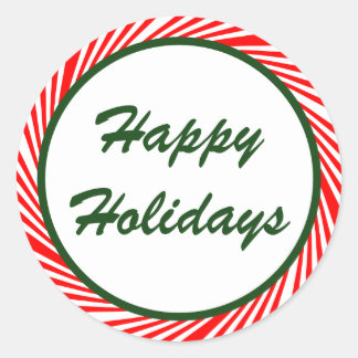 Peppermint Candy Cane Border Holiday Stickers