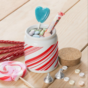 Peppermint Candy Cane Christmas Holidays Candy Jar
