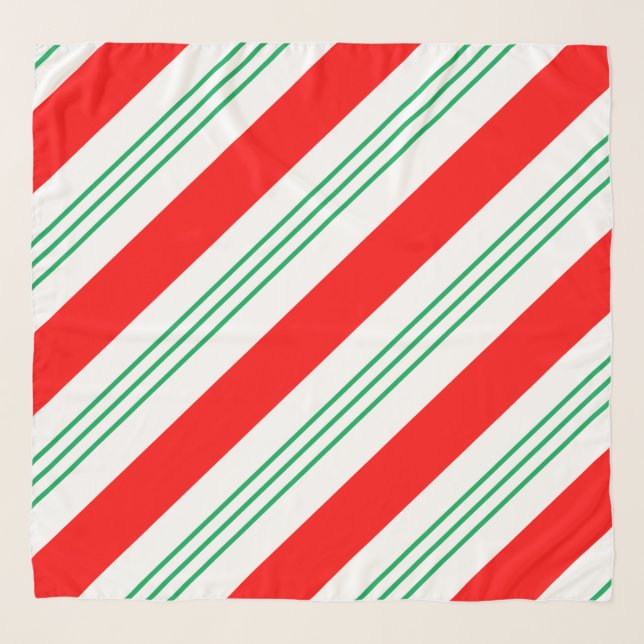 Peppermint Candy Cane Christmas  Scarf (Front)