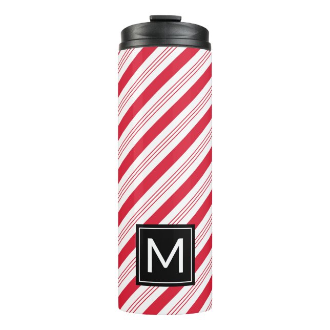 Peppermint Candy Cane Christmas Thermal Tumbler (Front)