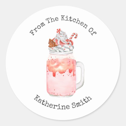 Peppermint Candy Cane Milkshake From The Kitchen Classic Round Sticker