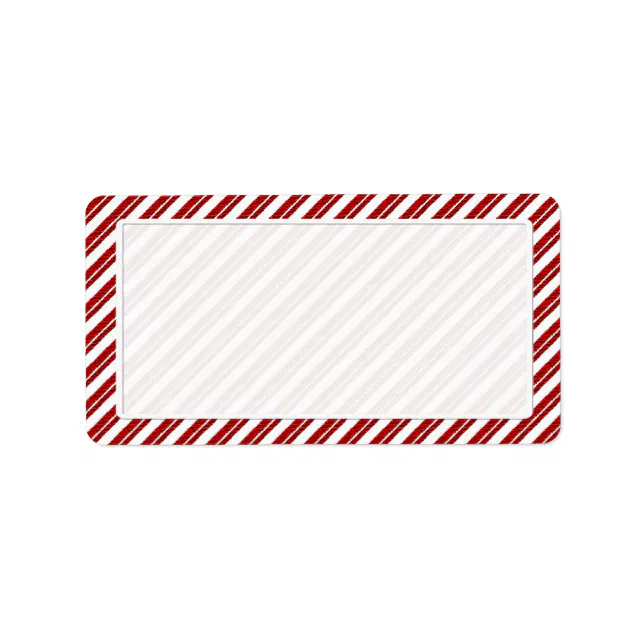 Peppermint Candy Cane Stripe Address Labels | Zazzle