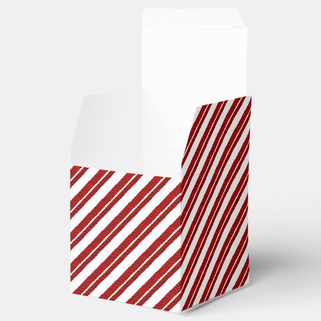 Peppermint Candy Cane Striped Favor Boxes (Opened)
