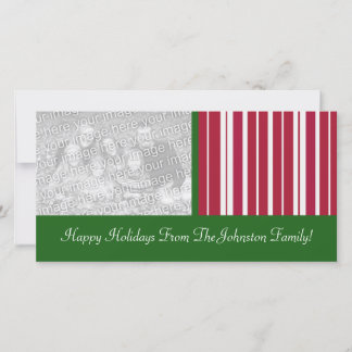 Peppermint Candy Cane Stripes Holiday Photo Cards