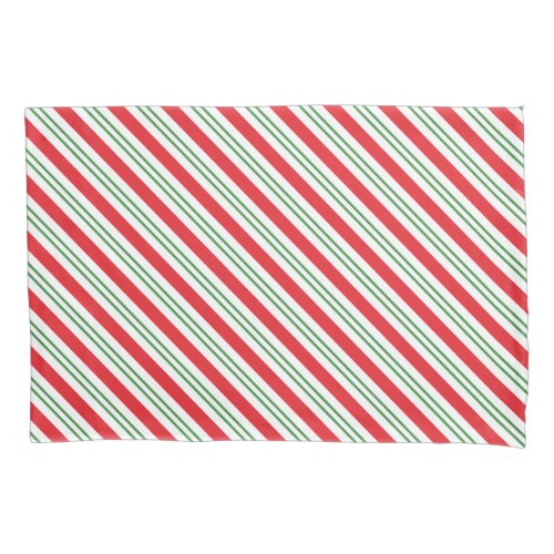 Peppermint Candy Cane Stripes Pattern redgreen Pillow Case