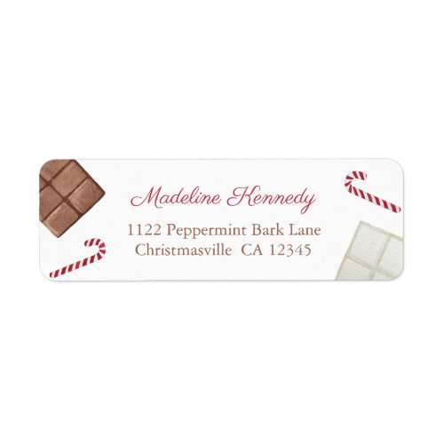 Peppermint Candy Canes Chocolate Return Address Label