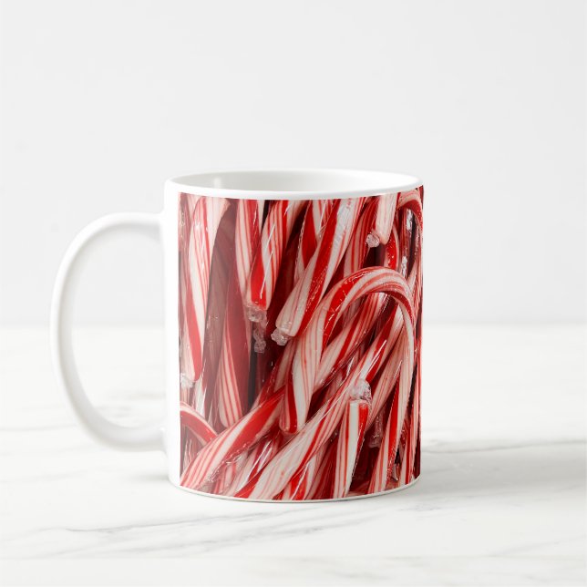Peppermint Candy Canes Coffee Mug (Left)