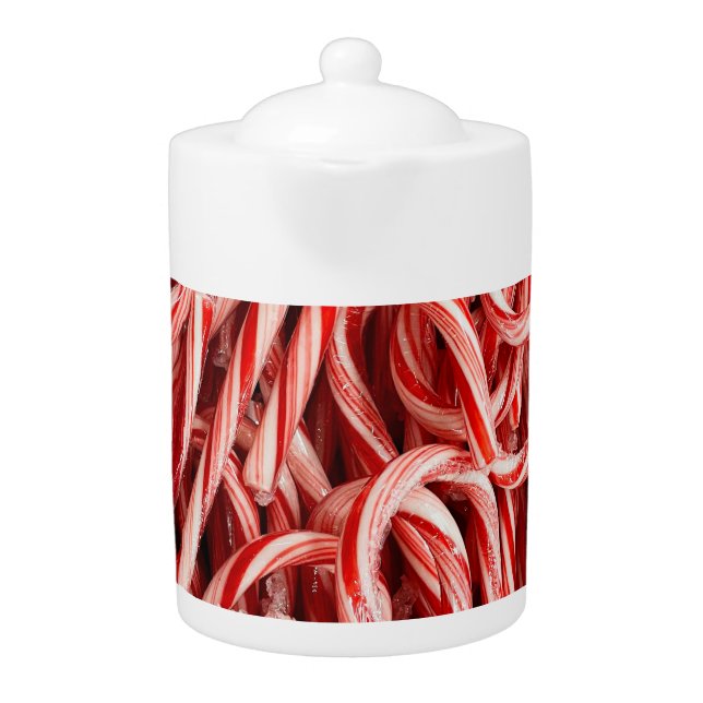 Peppermint Candy Canes Teapot (Front)
