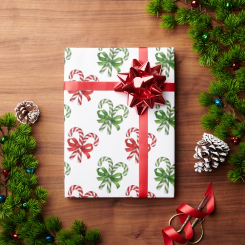 Peppermint Candy Canes Wrapping Paper