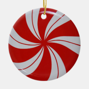 Peppermint Candy Ceramic Ornament