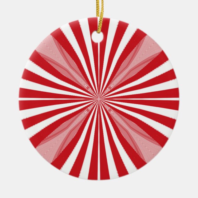 Peppermint Candy Ceramic Ornament (Front)