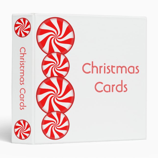 Peppermint Candy Christmas Card Collection Binder (Front/Spine)