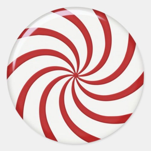 Peppermint Candy Christmas Classic Round Stick Classic Round Sticker