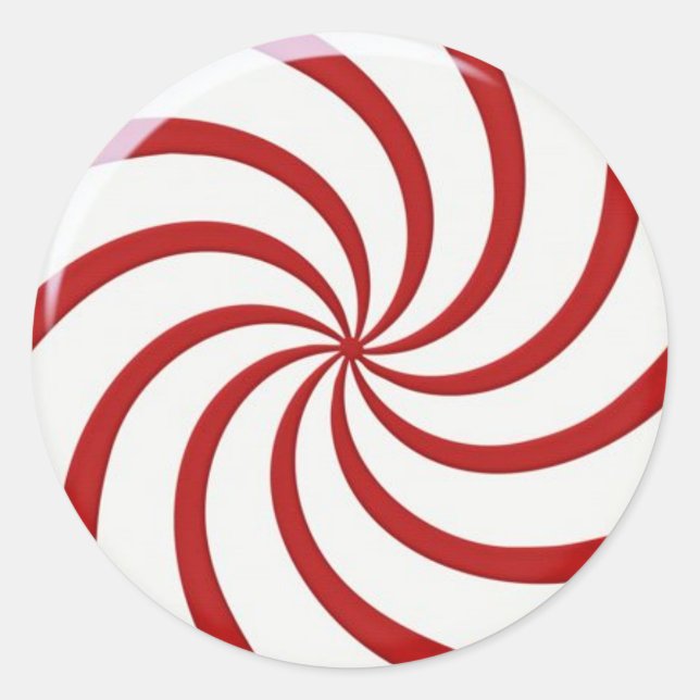 Peppermint Candy Christmas Classic Round Stick Classic Round Sticker (Front)