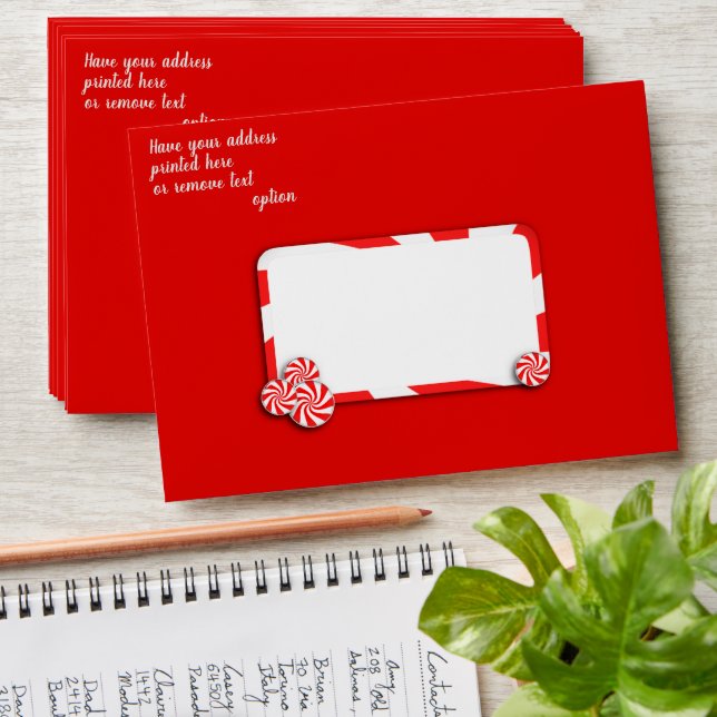Peppermint Candy Christmas  Envelope (Stacked)
