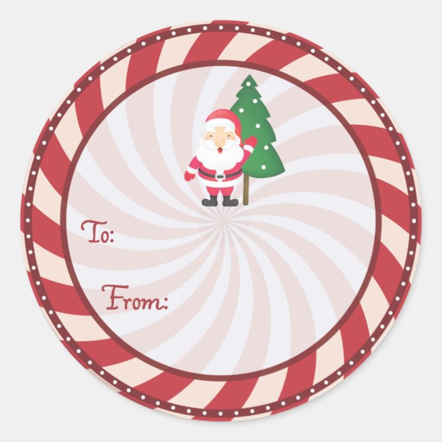 Peppermint candy Christmas gift tag Sticker (Front)