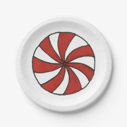 Peppermint Candy Christmas Holiday Mint Plates