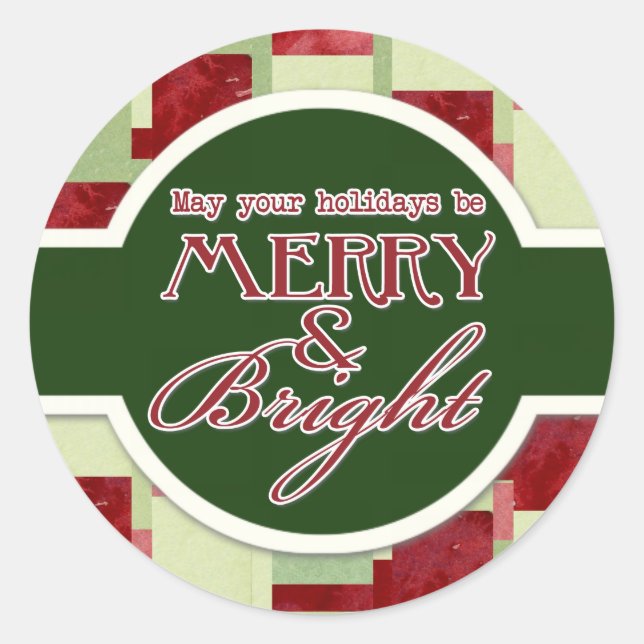 Peppermint Candy Christmas Modern Ornaments Classic Round Sticker (Front)