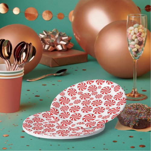 Peppermint Candy Christmas Paper Plates