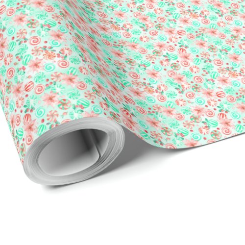 Peppermint Candy Christmas Wrapping Paper