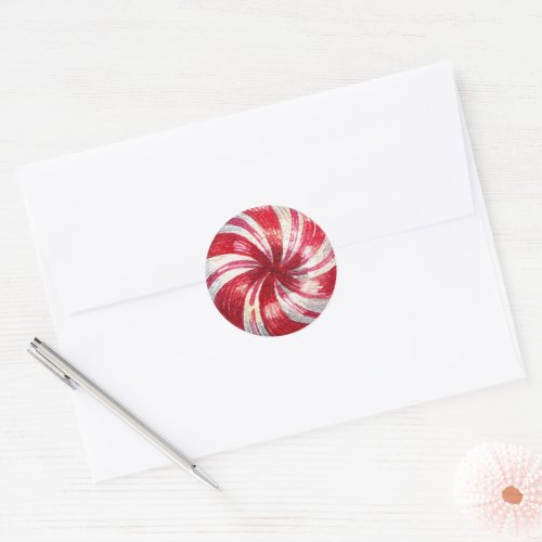 Peppermint candy classic round sticker