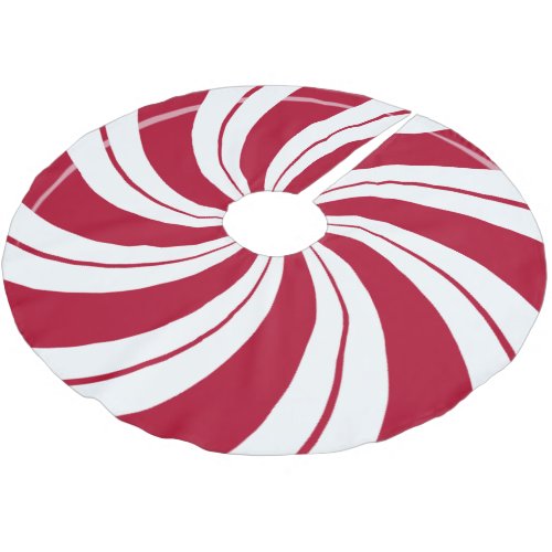 Peppermint Candy Double Swirl Brushed Polyester Tree Skirt