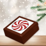 Peppermint Candy Gift Box<br><div class="desc">Your gift will stand out. Store treasures,  jewelry or your secret stash of peppermint candy in this stylish gift box. Decorated with a modern red and white swirl design for a Christmas holiday or Valentines Day gift.</div>