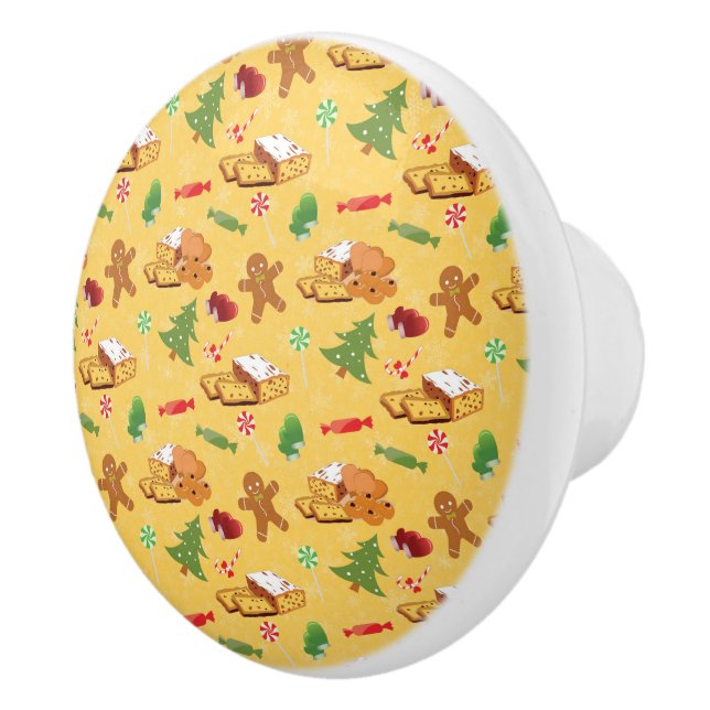 Peppermint Candy,Gingerbread Man and cake Ceramic Knob (Right)