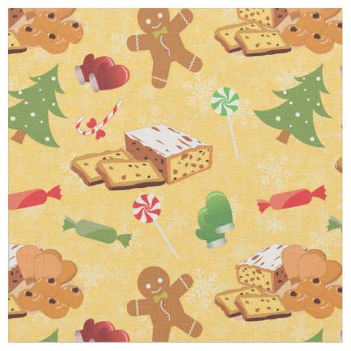 Peppermint Candy,Gingerbread Man and cake Fabric