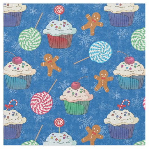 Peppermint Candy ,Gingerbread Man and cup cake Fabric