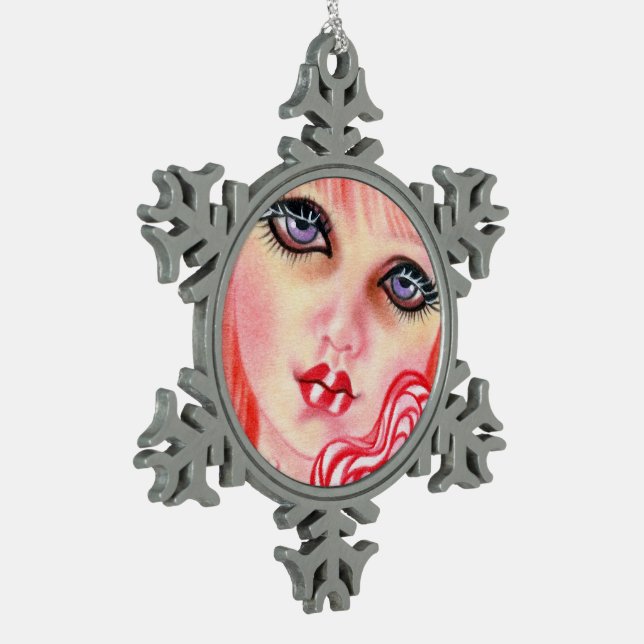 Peppermint Candy Girl Christmas Ornament (Left)