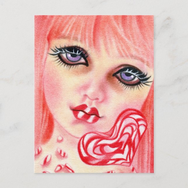 Peppermint Candy Girl Holiday postcard (Front)