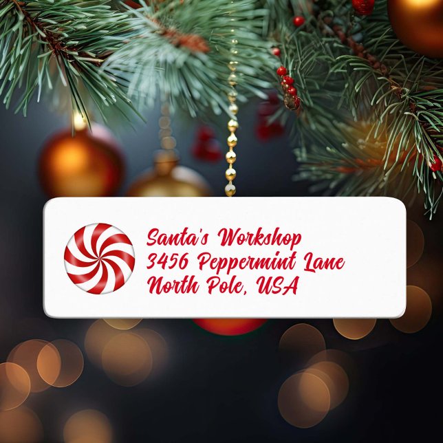 Peppermint Candy  Label (Add some peppermint candy to your cards, invitations and packages.)